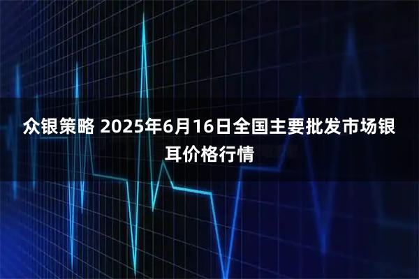 众银策略 2025年6月16日全国主要批发市场银耳价格行情