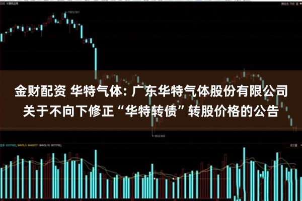 金财配资 华特气体: 广东华特气体股份有限公司关于不向下修正“华特转债”转股价格的公告